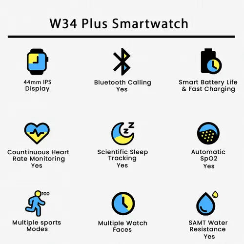 W34 Plus Smartwatch